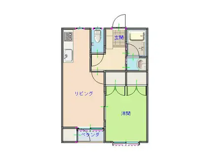 シンフォニー21(1LDK/2階)の間取り写真
