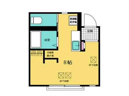 アテイン城南区役所前(ワンルーム/2階)の間取り写真