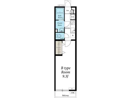 リブリ・ESPOIR弐番館(1K/2階)の間取り写真