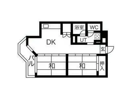 牛越橋ハイツ(2DK/3階)の間取り写真