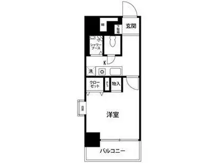 ライオンズマンション名駅西(1K/3階)の間取り写真