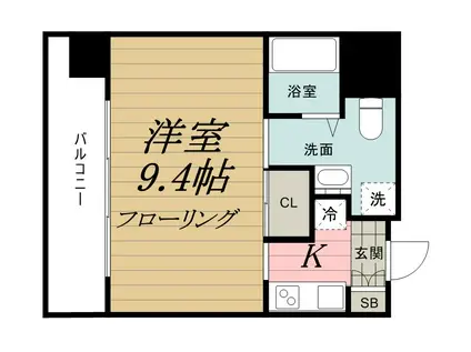 マリンパレス登戸(1K/10階)の間取り写真