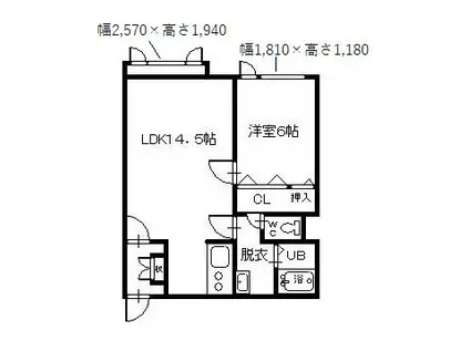 イーストヒル2(1LDK/2階)の間取り写真