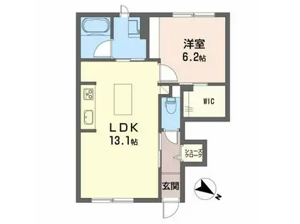 シャーメゾン南町II(1LDK/1階)の間取り写真