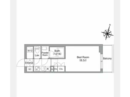 コンフォリア・リヴ南六郷(1K/5階)の間取り写真