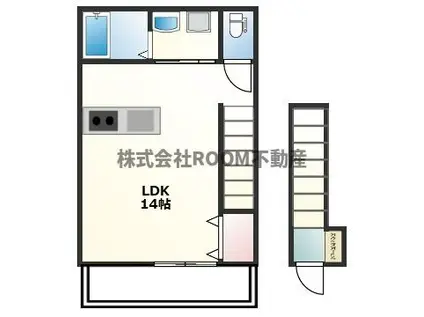 ＪＲ日豊本線 餅原駅 徒歩25分 2階建 築8年(ワンルーム/2階)の間取り写真