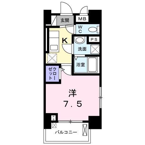 フリーデ明石駅前(1K/5階)の間取り写真