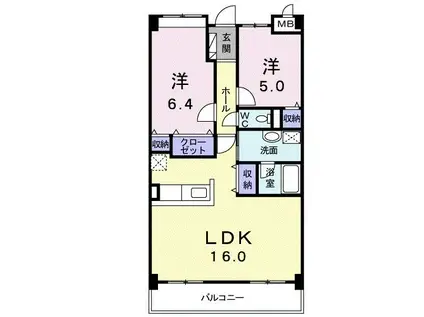 ココプラザ(2LDK/3階)の間取り写真