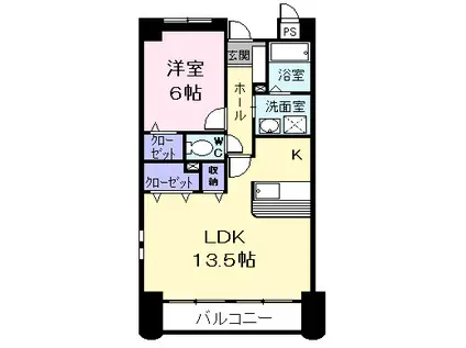 ベルクリーベ(1LDK/1階)の間取り写真