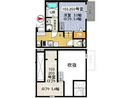 MORAMARCO COURT(1K/1階)の間取り写真