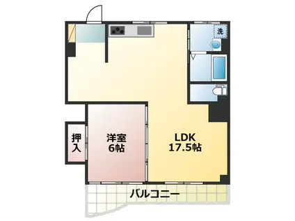 コウエイビル(1LDK/2階)の間取り写真