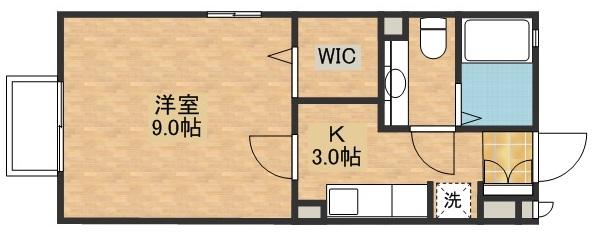 ハニーコートC(1K/2階)の間取り写真