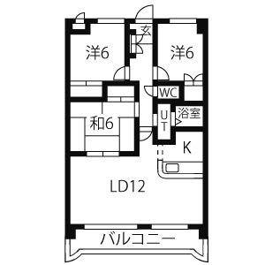 アルカディアIII(3LDK/1階)の間取り写真
