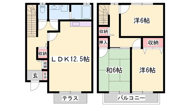 プランレーヌII(3LDK/1階)の間取り写真