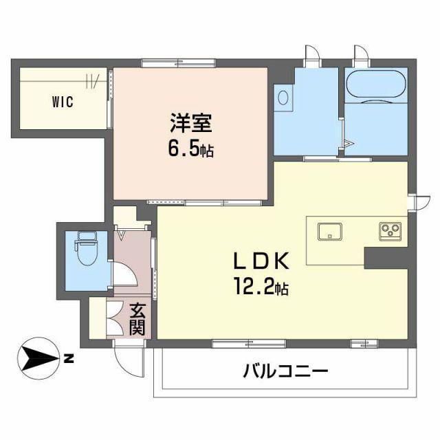アルソーレ南斎院 A棟(1LDK/1階)の間取り写真
