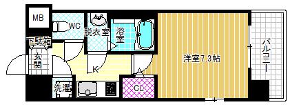 レジュールアッシュ福島CUEZ(1K/3階)の間取り写真