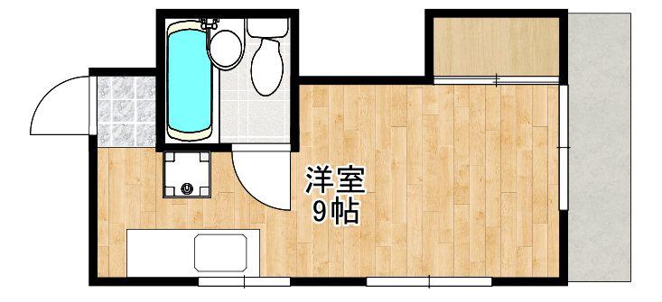 SKY GARDEN内山田(ワンルーム/1階)の間取り写真
