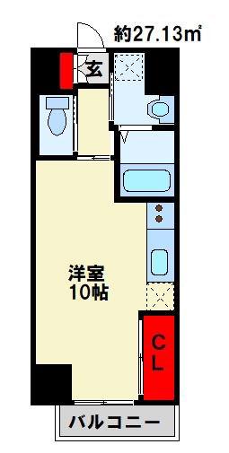 STUDIE KOKURA ノース(1K/7階)の間取り写真