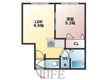 ハイツさくら(1LDK/2階)の間取り写真