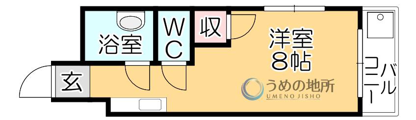 コーポラスK(ワンルーム/1階)の間取り写真