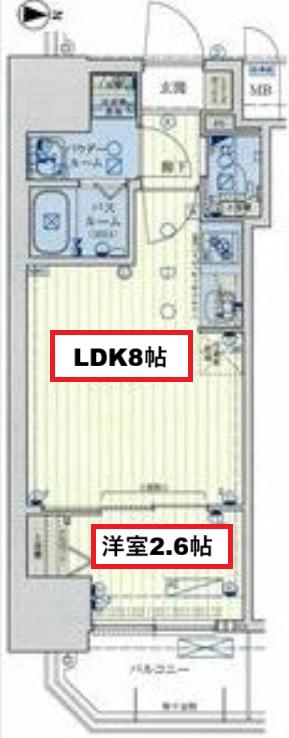 スワンズシティ大阪クレアスト(1LDK/3階)の間取り写真