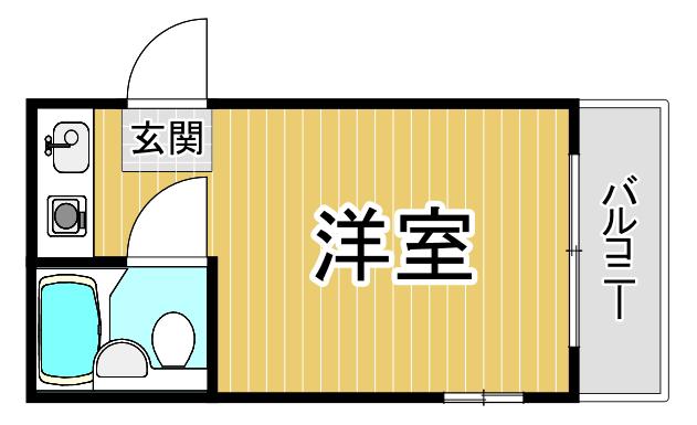 サンコーポユウⅢ(ワンルーム/4階)の間取り写真