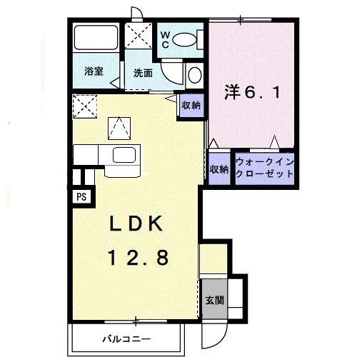 リバ-サイド本山A(1LDK/1階)の間取り写真