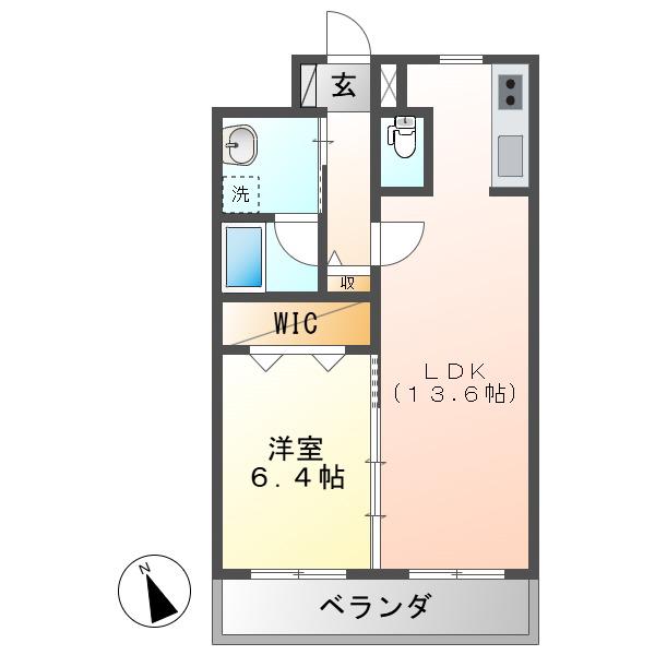 ポルテ ボヌール(1LDK/2階)の間取り写真