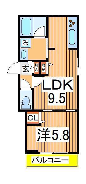 ルワンジュ(1LDK/2階)の間取り写真