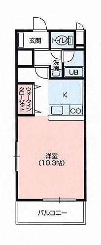 サンライズDIパル(ワンルーム/3階)の間取り写真