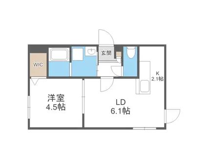 STELLA(1LDK/2階)の間取り写真