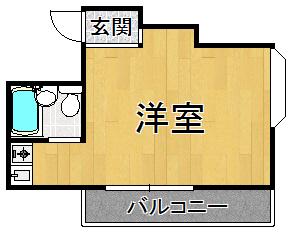 グランディア甲東園(ワンルーム/2階)の間取り写真