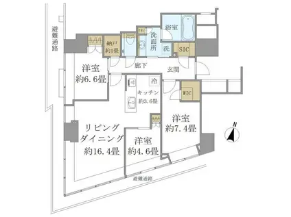 BRILLIA TOWER堂島(3LDK/5階)の間取り写真