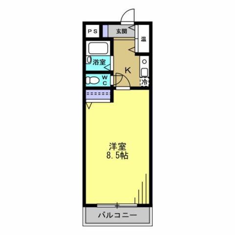 ヴェローナI(1K/11階)の間取り写真