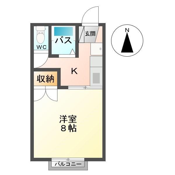 フォーブル佐藤(1K/2階)の間取り写真