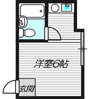 マンション小山(ワンルーム/2階)の間取り写真