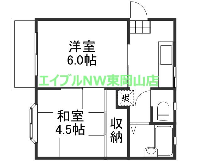 トピア門田屋敷(2K/2階)の間取り写真