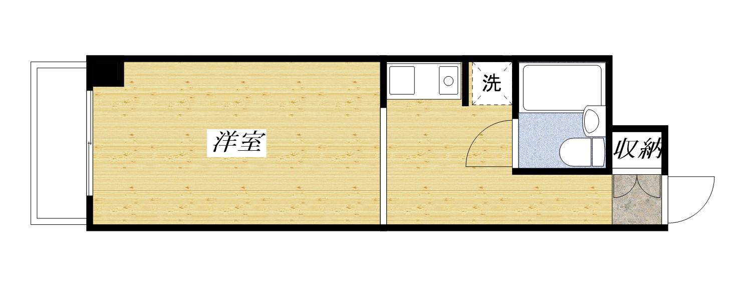 出浦マンション(1K/5階)の間取り写真