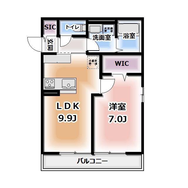 HEIMMAISON中田本町C(1LDK/2階)の間取り写真