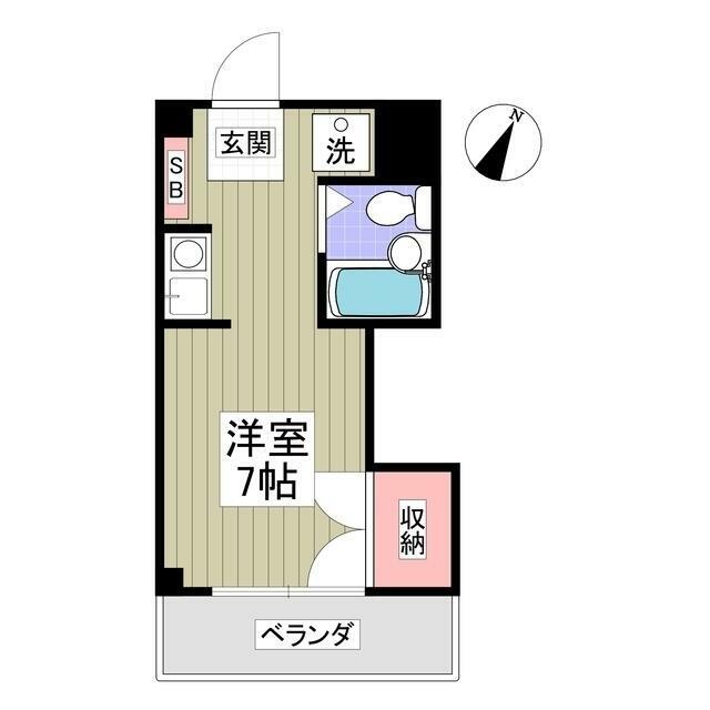 平塚NCハイツ(ワンルーム/2階)の間取り写真