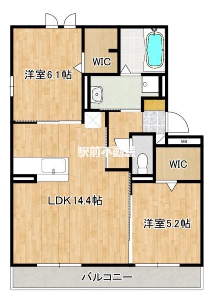 フェリオ(2LDK/1階)の間取り写真
