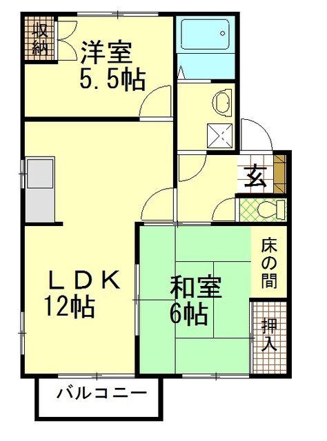 ガーデンハイム(2LDK/1階)の間取り写真