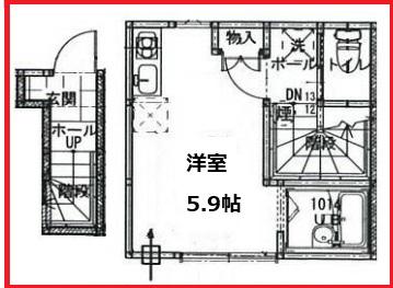 ジャスミン(ワンルーム/2階)の間取り写真