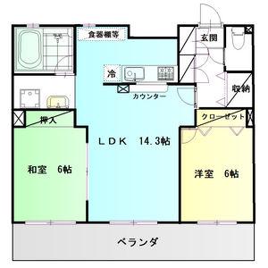 エステートピア新横浜(2LDK/5階)の間取り写真