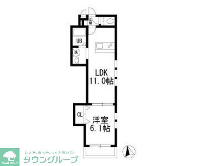 フォレスト リバー ハウス(1LDK/2階)の間取り写真