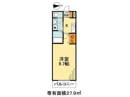 グランデレトワール(1K/2階)の間取り写真