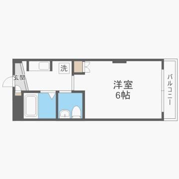 アクエリアス大産(1K/2階)の間取り写真