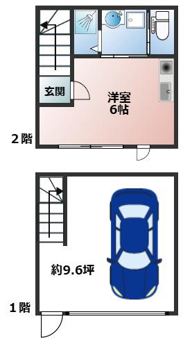 ラフマート今津(1SK/1階)の間取り写真