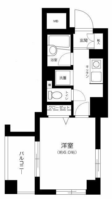 メインステージ護国寺II(1K/3階)の間取り写真
