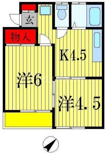 グリーンコーポ・M(2K/1階)の間取り写真